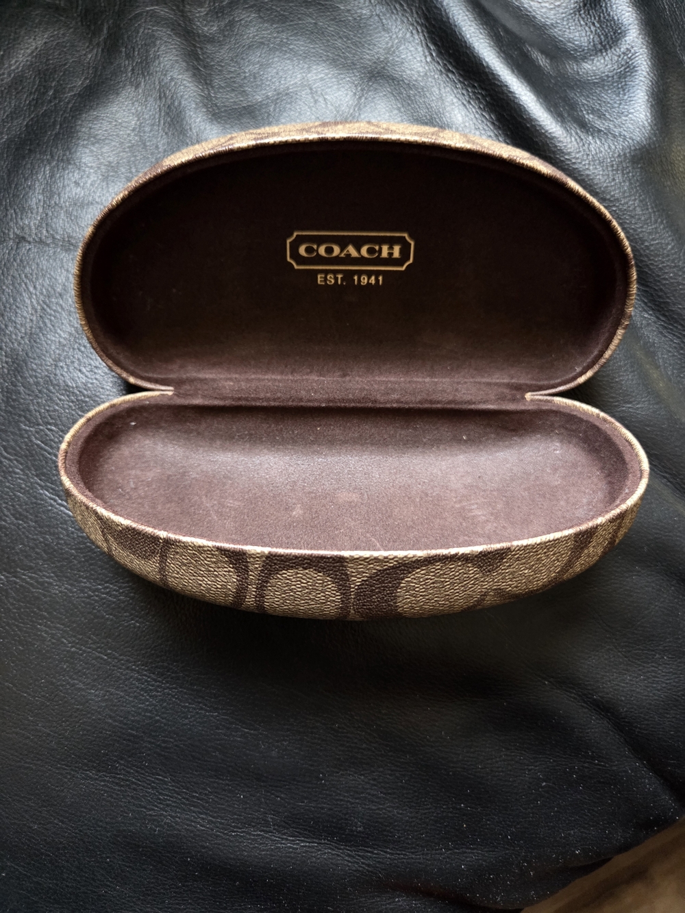 COACH Signature Eyewear Case in Brown